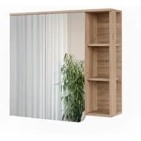 Vicco Badezimmerspiegelschrank Karen, Sonoma/Weiß, 80 x 75 cm (1-St)