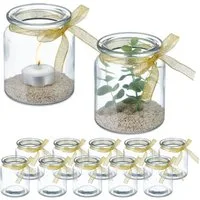 relaxdays Windlicht im 12er Set mit Schleife