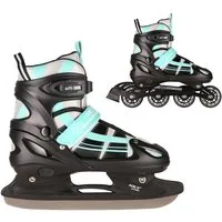 NILS EXTREME Inlineskates 2-IN-1 Inliner Schlittschuhe Rollschuhe wechselbare Kufen, Verstellbare Größe