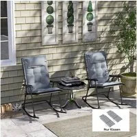 Outsunny Liegenauflage 2er Set, wasserabweisend Polsterauflage, (Auflage für Sonnenliege, 2 St., Polsterauflage), für Gartenmöbel Auflagen 50x116x5 cm, Hellgrau