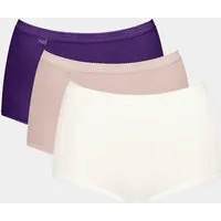 sloggi Maxislip Basic+ Maxi (3er Pack) perfekter Sitz, Cotton-Mix, hohe Taille