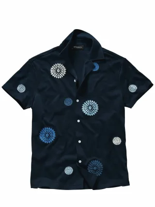 Mey & Edlich Herren Sommerkompass-Polo Blau 100 % Baumwolle
