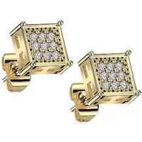 Taffstyle Paar Ohrstecker Ohrstecker Ohrringe Glitzer Kristall Stein Quadrat Damen Herren Gold, Geschenke für Frauen Freundin zum Geburtstag Weihnachten Valentinstag