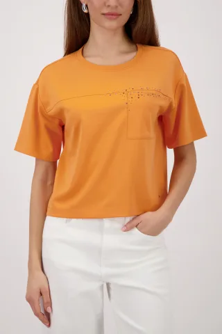 monari - Sweatshirt mit Strasssteinen - Gr. - 42