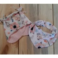 Land-Juwelen Mütze & Schal BIRDS ROSA WEISS Mütze + Tuch