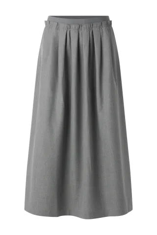Rich & Royal - Flanel Midi Skirt grey melangé - Gr. - 36