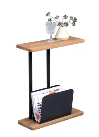 Beistelltisch Tisch INGO 50x20cm inkl.Zeitungsablage Dekor Eiche braun
