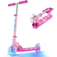 TONBUX Scooter Kinderroller mit coolen beleuchteten Stangen, Rädern und Pedal