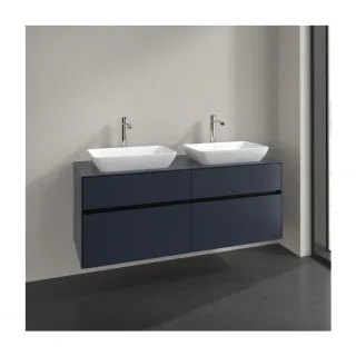 Villeroy und Boch Collaro Waschtischunterschrank C119B0VQ 140x54,8x50cm, für 2 Waschtische, LED-Beleuchtung 10,4 W, marine blue