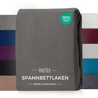 Carpe Sonno Spannbettlaken Frottee Winter Laken 90x200 100x200 140x200 160x200 180x200 200x200, Frottee, Gummizug: rundum, (1 Stück), Warmes Winter Spannbettlaken 100x200 Spannbetttuch Grau
