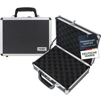 HMF Aufbewahrungsbox Transportkoffer mit Noppenschaumstoff im Deckel und Boden, Universalkoffer mit Zahlenschloss, 31 x 26 x 11 cm
