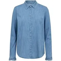 Mos Mosh Langarmbluse MOS MOSH Bluse MATTIE FLIP mit Baumwolle - Mid Blue