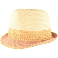 Breiter Strohhut Knautschbarer mehrfarbiger Trilby