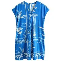 Next Minikleid Kurzärmeliges Kaftan-Minikleid, Kurzgröße (1-tlg)