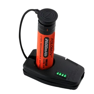 FOLOMOV Portable USB Charging Charger for 21700 20700 18650 Li-ion Battery Indicator Magnetic Key Charger