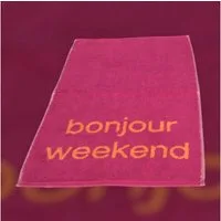 Cawö Home Gästehandtuch Frottiertuchserie Postcard Towels Edition " Bonjour Weekend " Pink/Ora, Frottier