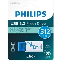 Philips FM51FD175B/00 USB-Stick (USB 3.2, Lesegeschwindigkeit 120,00 MB/s, Click Edition USB-C, 512 GB)