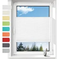 OUBO Plissee mit Klemmträger Sonnenschutz und Sichtschutz lichtdurchlässig Rollo, Lichtschutz, Klemmfix Faltrollo ohne Bohren Jalousie mit Klemmträger, Klemmfix