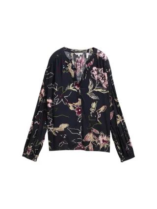 Tom Tailor - Loose Fit Bluse mit Muster big flower design - Gr. - 42