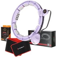 HMS Hula-Hoop-Reifen Hula Hoop mit Gewicht, Zähler & Bauchgürtel Fitnessgerät Fitnessring, MIT MAGNETEN UND ZÄHLER + SLIMMING-GURT