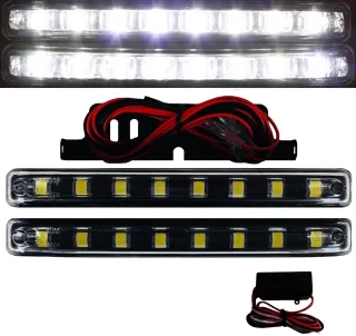 LED Tagfahrleuchten Tagfahrlicht SCHWARZ E4 R87 Modul INTEGRIERT viele Fahrzeuge