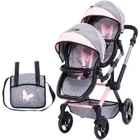 Bayer Puppen-Zwillingsbuggy Xeo Twin, mit Wickeltasche