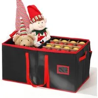 Salcar Aufbewahrungsbox Weihnachtskugel 128 Fächer Christbaumkugel Aufbewahrungstasche (128 St), 128 Fächer je 8cm, Doppelreißverschluss, Tragegriffe & Etikettenhalter