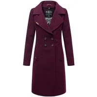 Navahoo Wintermantel Wooly edler Damen Trenchcoat in Wollmantel-Optik