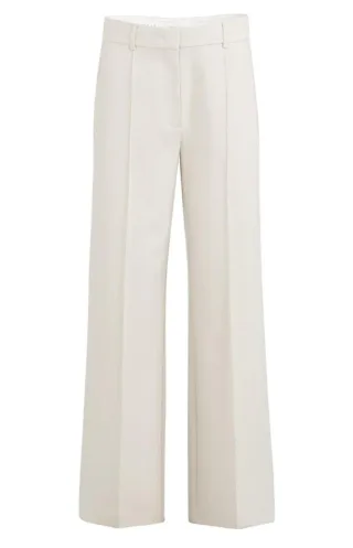 Yaya - Marlenehose mit weitem Bein und Ziernaht beige - Gr. - 38