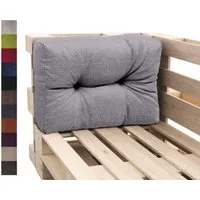 sunnypillow Rückenkissen Palettenkissen gesteppt Seitenkissen 60 x 40 x 15 cm, Grau