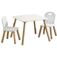 Kesper Kindertisch Kinderzimmer Set, inkl. 2 Stühle, Weiß, perfekt auch fürs, Wohnzimmer, langlebig und stilvoll