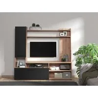 Home affaire Wohnwand Braga Wohnwand, Mediawand, Anbauwand, für TV bis 60', Breite 169 cm, (Komplett-Set, 3-St), Set besteht aus Standregal, TV-Board und Wandregal, in Artisan Eiche
