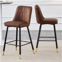 REDOM Barhocker 2er Set Barstühle– 100 cm Hoch, Leder und Metallgestell (Bequeme Fußraste, In Verschiedenen Farben, Ideal für Ihre Hausbar), Polsterstuhl