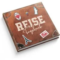 itenga Notizbuch itenga Reisetagebuch "Koffer" Erinnerungsbuch 88 Seiten 21x21cm