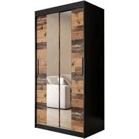 ABIKS MÖBEL Schwebetürenschrank OLD STYLE T1 Schlafzimmerschrank, Schiebetüren, Kleiderstange, Regalen