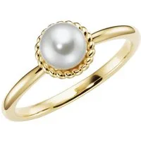 Firetti Perlenring Schmuck Geschenk Silber 925 Damenring Fingerring Rand Kordeloptik, mit Muschelperle