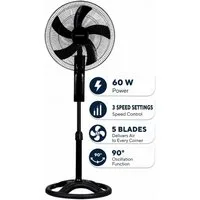Opviq Standventilator KTF-340, 45 cm Durchmesser, 60 W, aus ABS-Kunststoff, 90° oszillierend, 70° neigbar