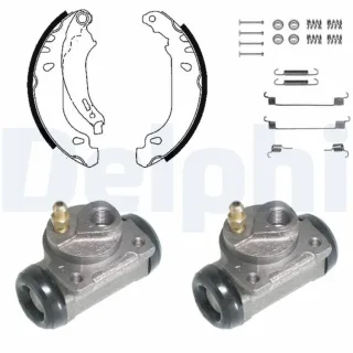 Delphi Bremsbacken vormontiert hinten Peugeot 206 KP982