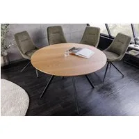 riess-ambiente Esstisch ATELIER 100cm natur/schwarz - Eiche, Metallbeine, rund, 2 Personen (Einzelartikel, 1-St), furnierter Tisch - ideal für Küche, Esszimmer, Wohnzimmer und Büro