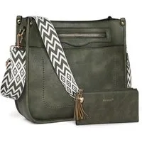 TANTOMI Umhängetasche Damen Handtasche mittelgroß Crossbody Bag Mit Geldbörse, Damen Tasche mit Verstellbar Breitem Schultergurt