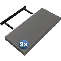 Casaria Wandregal, Grau Hängeregal mit Halterung 15kg Tragkraft Küche Matt 50cm