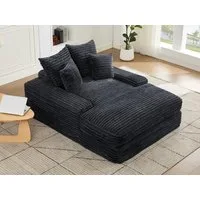 DEKKETO Schlafsofa Große Cord Cloud Couch 175x137cm – einteiliges Schaumstoff-Sofa, 1 Teile, mit breiten ArmlehnenKomplettes 4-Kissen-Set, ohne Montage