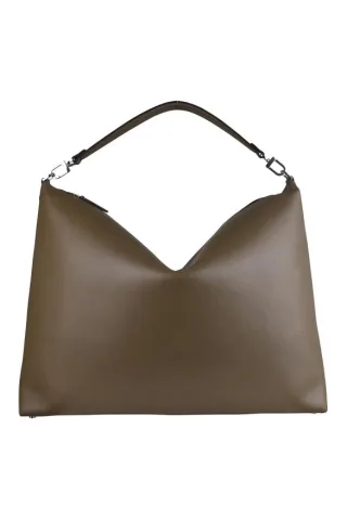 Toteme Leder-Tasche mit abgeschrägten Kanten Grün