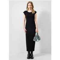 QS Midikleid Kleid Langes Jerseykleid mit Raffung