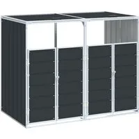 vidaXL Mülltonnenbox Mülltonnenbox für 2 Tonnen Anthrazit 144x81x113 cm Stahl