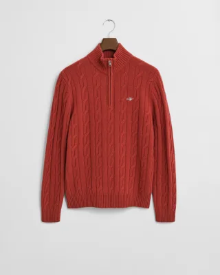GANT - Lambswool Zopfstrick Troyer modern rust - Gr. - XL