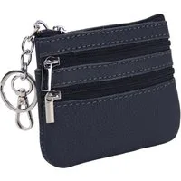 MIRROSI Schlüsseltasche UNISEX Echtleder – 1 Hauptfach, 1 Kartenfach, 2 Reißverschlussfächer, Schlüsseletui für Damen und Herren