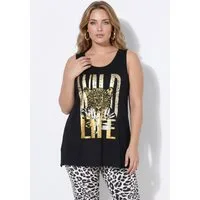 Angel of Style Longtop Top A-Linie Leoparden-Motiv ärmellos