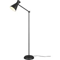Reality Leuchten LED Stehlampe, Dimmfunktion, LED wechselbar, Warmweiß, Leselampe Ecke dimmbar, Designklassiker Industrial, Schwarz H: 150cm