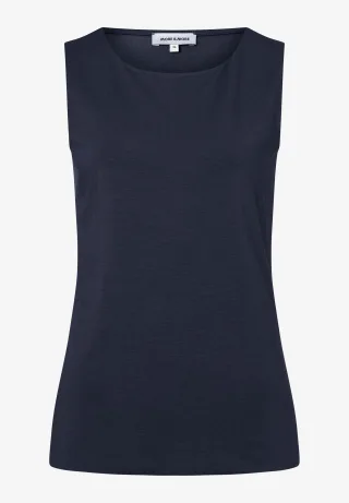 MORE & MORE - Baumwoll-Top blau - Gr. - 34